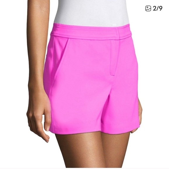 Trina Turk Daulton Crepe High Waisted Trina Pink shorts size 4 - Picture 2 of 15